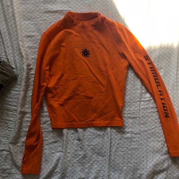 Orange long sleeve crop top - Picture 3 of 6